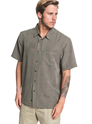 Quiksilver Waterman Mens Kelpies Bay Button Down Shirt Dusty Olive S