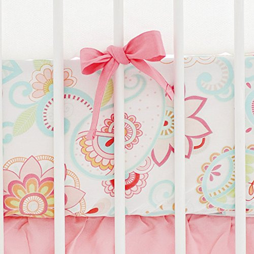 My Baby Sam Paisley Crib Sheet, Coral