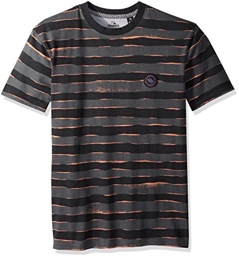 Quiksilver Mens Short Sleeve Allover Print Wax Black MAD MAX Stripes XL