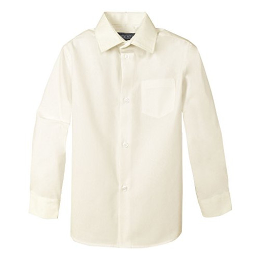 Spring Notion Big Boys Long Sleeve Dress Shirt 6 Ivory