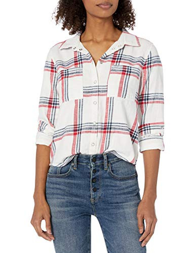Roxy Juniors Party Top Marshmallow Leti Plaid L