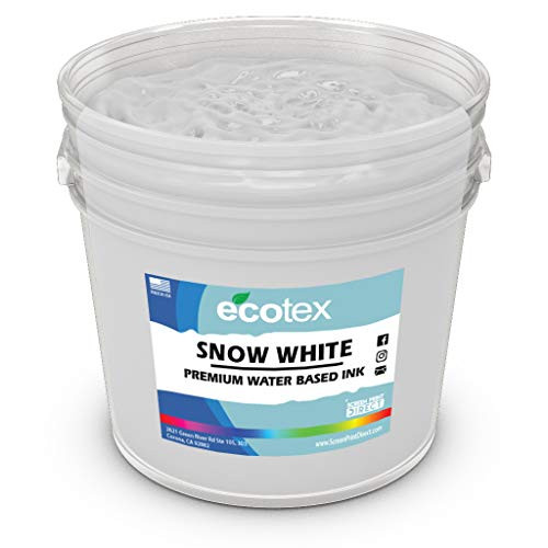 Ecotex Snow White Water Based Ink for Screen Printing  Non Phthalate Formula for FabricTextiles  Quart 32 oz