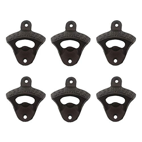 Cast Iron Wall Mount Bottle Openers with Mounting Screws (Set of 6) (vintage)
