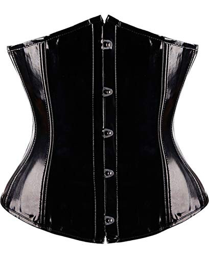 SAYFUT PVC Leather Steampunk Gothic Wasit Trainer Underbust Corset Bustier L