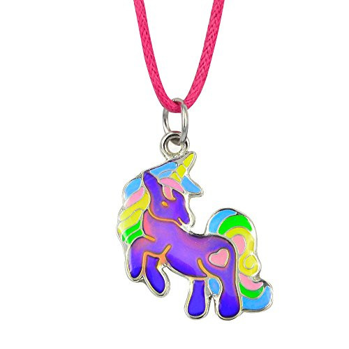 Fun Jewels Fairy Tale Cute Unicorn Pendant Color Change Mood Necklace Gift For Girls