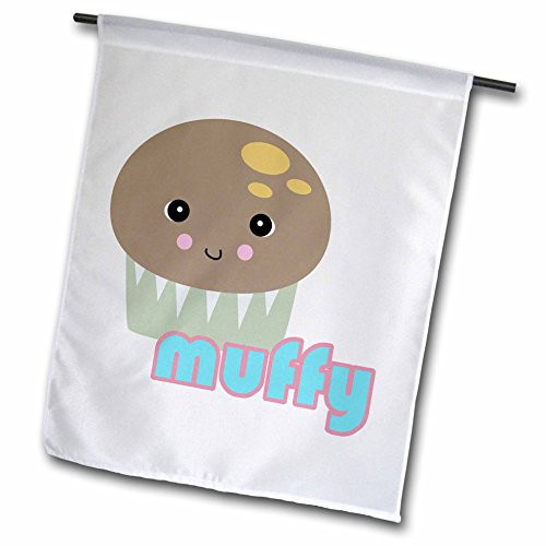 3dRose fl1027191 Cute Kawaii Muffy Muffin Garden Flag 12 by 18Inch