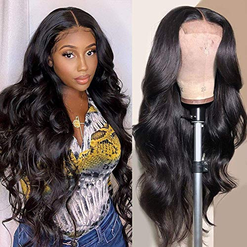 Fle Hair 4X4 Lace Front Wigs Brazilian Body Wave Human Hair Wigs for Black Women 150 Density Pre Plucked with Baby Hair Natural Black 12 inch Fle Hair 4X4 Lace Front Wigs Brazilian Body Wave Human Hair Wigs for Black Women 150 Density Pre Plucked with Baby Hair Natural Black 12 inch