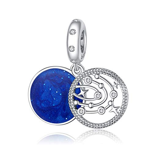 BAMOER Galaxy Enameled Pendant Charm 925 Sterling Silver Mysterious Zodiac Charms for Snake Chain Charms Bracelet Jewelry BAMOER Galaxy Enameled Pendant Charm 925 Sterling Silver Mysterious Zodiac Charms for Snake Chain Charms Bracelet Jewelry