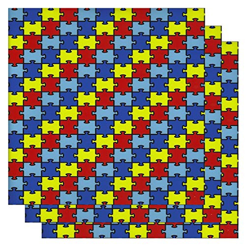 Thermoflex Fashion Patterns 12 x 12 Sheets Iron on Heat Transfer Vinyl Roll HTV Jigsaw Autism 3 Sheets