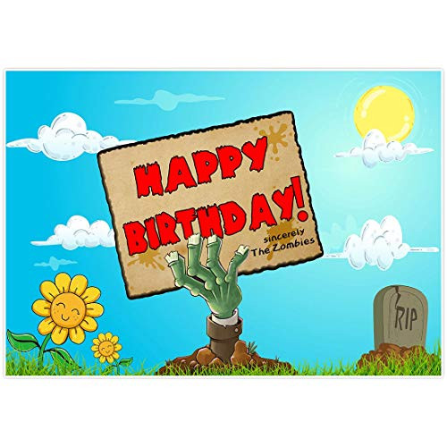 Allenjoy 8x6ft Vinyl Blue Sky Happy Birthday Theme Plants and Zombie Backdrop Supplies for 1st Boys Newborn Kids Baby Shower Party Home Decorations Background Studio Photography Photo Props Banner Allenjoy 8x6ft Vinyl Blue Sky Happy Birthday Theme Plants and Zombie Backdrop Supplies for 1st Boys Newborn Kids Baby Shower Party Home Decorations Background Studio Photography Photo Props Banner