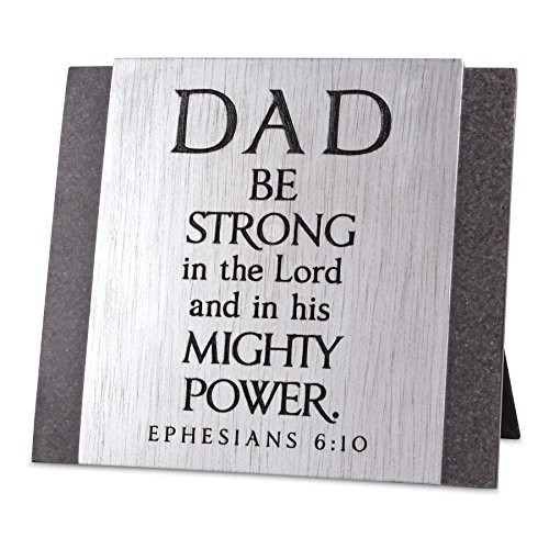 Lighthouse Christian Products 5.625" x 5" x 0.5" Dad Strong Easel Back Wall Art Plaque