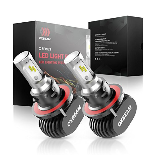 OXBEAM H13 LED Headlight Bulbs 9008 HiLo Beam Led Bulb 50W 8000 Lumens 6500K X Series Headlight Bulb Xenon White Extremely Bright Set of 2