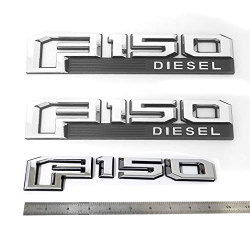 3x OEM F150 Diesel Emblems Side Fender F150 Tailgate Badges 3D Logo Replacement for F150 Chrome Genuine Parts