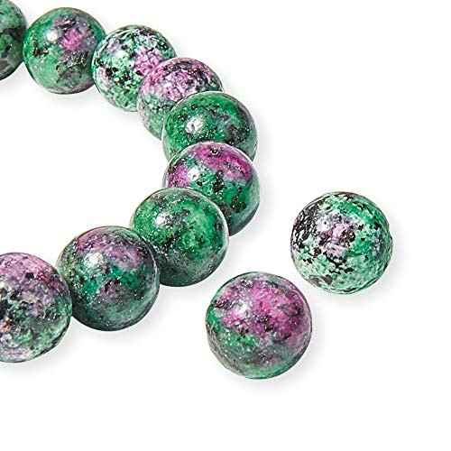 ONLYCRAFT 100pcs 8mm Natural Ruby Zoisite Beads Epidote Jasper Bead Strands Round Loose Gemstone Beads Energy Stone for Bracelet Necklace Jewelry Making