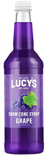 Lucys Family Owned  Shaved Ice Snow Cone Syrup  Grape  32 oz Syrup Bottle