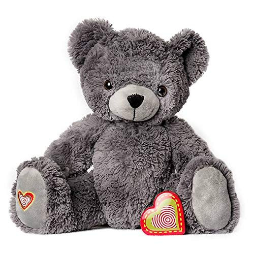My Babys Heartbeat Bear Recordable Stuffed Animals 20 sec Heart Voice Recorder for Ultrasounds and Sweet Messages Playback Perfect Gender Reveal for Moms to Be Gray Bear