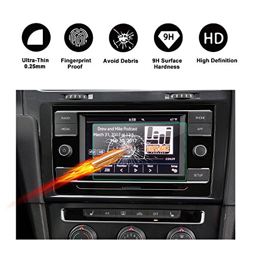Customized for 2018 GTI Touch Screen Car Display Navigation Screen Protector R RUIYA HD Clear Tempered Glass Protective Film 65Inch