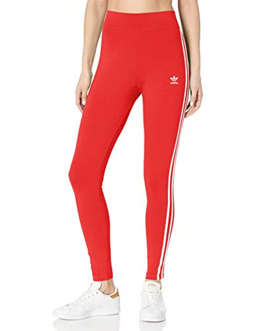 adidas Originals Womens 3 Stripes Tights Lush RedWhite S adidas Originals Womens 3 Stripes Tights Lush RedWhite S