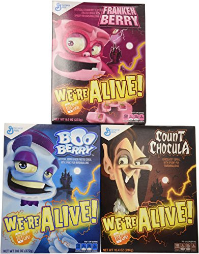 Monster Cereal Trilogy Count Chocula 104 oz Franken Berry 96 oz Boo Berry 96 oz