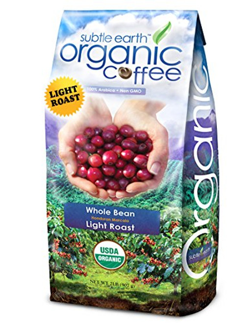 2LB Cafe Don Pablo Subtle Earth Organic Gourmet Coffee - Light Roast - Whole Bean Coffee USDA Certified Organic, 2 Pound