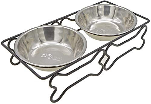 AnRui Pet Food Bowls with Stand Stainless Steel Raised Bowls for Small Dogs Cats Puppy Double Removable Elevated Food Water Bowls Feeder AnRui Pet Food Bowls with Stand Stainless Steel Raised Bowls for Small Dogs Cats Puppy Double Removable Elevated Food Water Bowls Feeder
