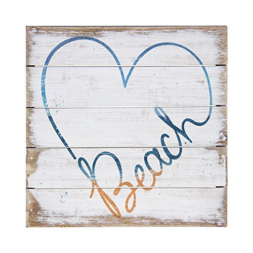 Sincere Surroundings Perfect Pallet Petites 8" x 8" Wood Sign, Beach heart