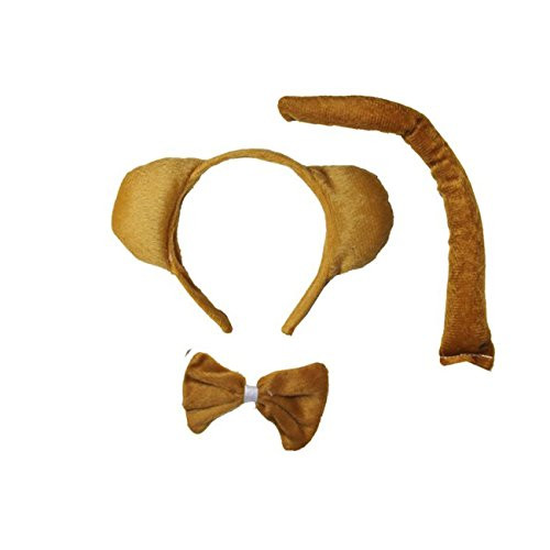 Kirei Sui Bear Headband Bowtie Tail 3pcs Costume Light Brown