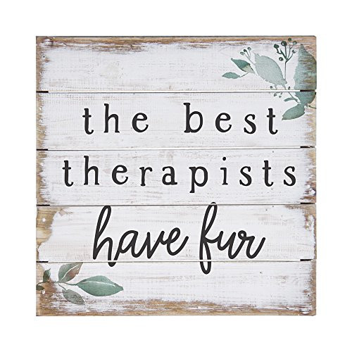 Sincere Surroundings Perfect Pallet Petites 8" x 8" Wood Sign, The Best Therapists Have Fur