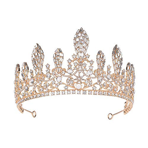 S SNUOY Crystal Princess Crowns and Tiaras Bridal Headpiece Women Hair Jewelry for Wedding Prom Party