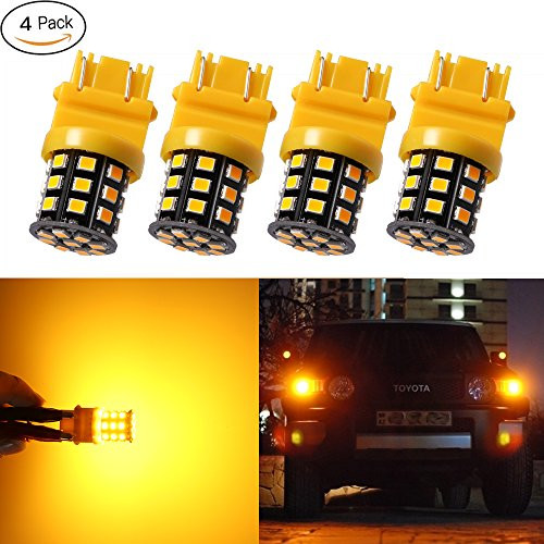 Antline 3157 3156 3057 4157 3056 LED Bulbs Amber Yellow, 12-24V Super Bright 1000 Lumens Replacement for Turn Signal Blinker Lights, Side Marker Lights (Pack of 4)