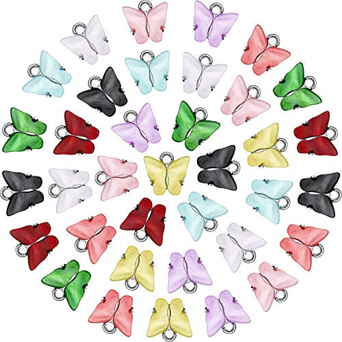36 Pieces Butterfly Charms Silver Acrylic Butterfly Pendant Colorful Butterfly Shape Charms for Earrings Bracelets Necklace DIY Jewelry Pendant Making 36 Pieces Butterfly Charms Silver Acrylic Butterfly Pendant Colorful Butterfly Shape Charms for Earrings Bracelets Necklace DIY Jewelry Pendant Making