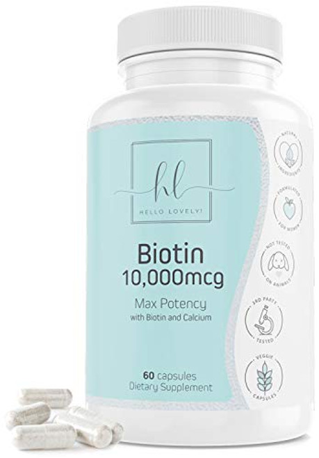 Biotin Vitamin B7 10000mcg Extra Strength Supports Healthy Hair Skin and Nails Made in USA Premium Biotin Supplement to Support Hair Growth for Women NonGMO 60 Capsules Biotin Vitamin B7 10000mcg Extra Strength Supports Healthy Hair Skin and Nails Made in USA Premium Biotin Supplement to Support Hair Growth for Women NonGMO 60 Capsules
