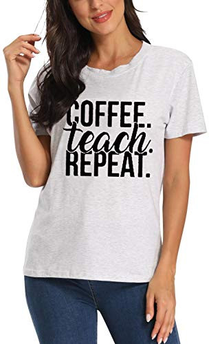 Sunflower Print TShTeacher Shirt Women Funny Letter Print Graphic TShirt Casual Short Sleeve ONeck Tee Topirt Women Short Sleeve Graphic Shirt Top Casual Summer Funny Girls Tee Top White XL