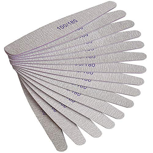 Hulless Nail Files 15 Pcs Double Sided Emery Board 100180 Grit Nail Buffering Files for Home and Salon Use 7 Inch