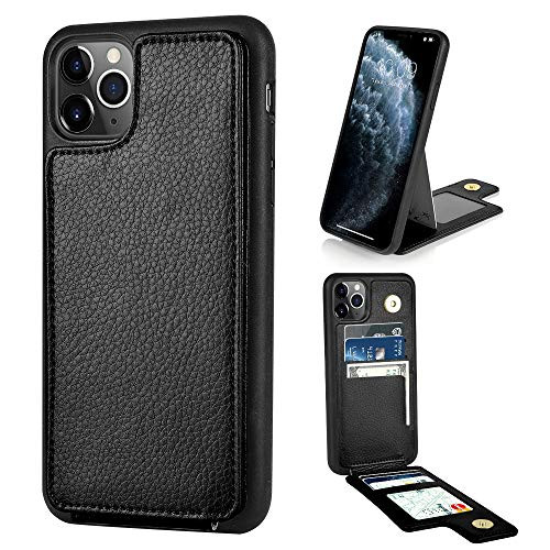 ZVE iPhone 11 Pro Max Wallet Case iPhone 11 Pro Max Case with Credit Card Holder Slot Slim Leather Case Protective Shockproof Pocket Wallet Case for Apple iPhone 11 Pro Max65 inch  Black