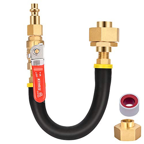 Kohree RV Winterizing Kit Sprinkler Blowout Adapter with Shut Off Valve 12 Inch Air Compressor Kit Male  Female Quick Connect Blow Out Fitting Plug Winterize RV Motorhome Boat Camper Travel Trailer