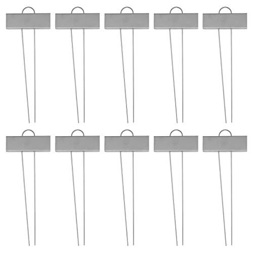Yarnow 10PCS Metal Plant Labels Weatherproof Plant TType Tags Plant Garden Markers Reusable Nursery Tags for Garden Greenhouse Silver