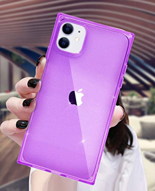 iPhone 11 Case Square Transparentniufoey for Apple iPhone 11 61 Shockproof Cover AntiScratch Reinforced Corners Flexible Protective TPU Ultra Thin Slim Cases 61 inches 2019 ClearDeep Purple