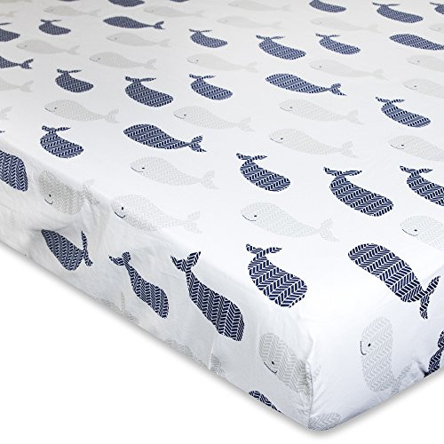Wendy Bellissimo Super Soft Fitted Crib Sheet (Navy/White)