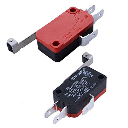 URBEST 2Pcs Momentary Micro Limit Switch 316A 250VAC Long Hinge Roller Arm SPDT Snap Action LOT