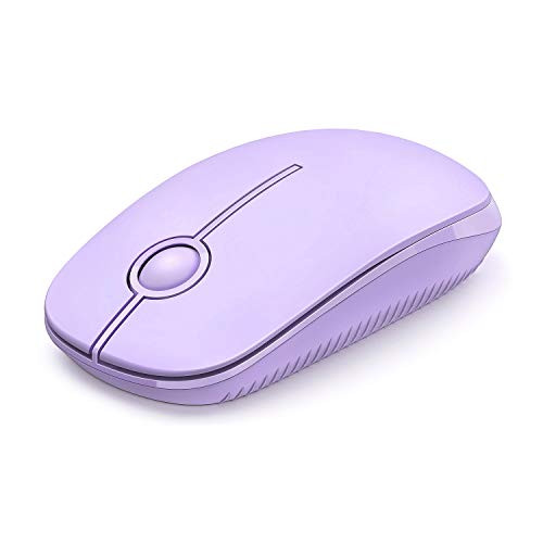 Jelly Comb 24G Slim Wireless Mouse with Nano Receiver Less Noise Portable Mobile Optical Mice for Notebook PC Laptop Computer MS001 Pure Purple