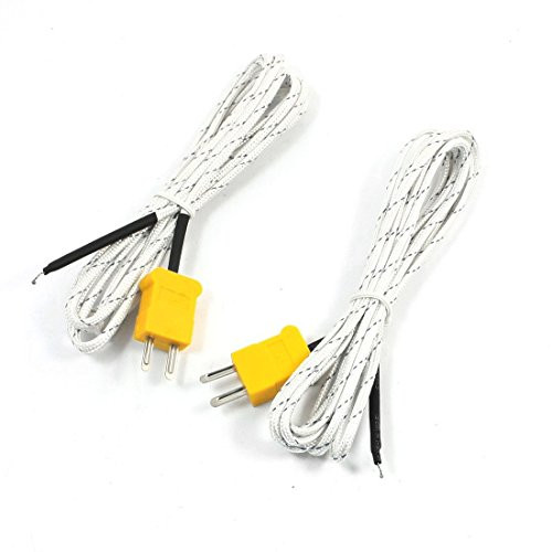 2PCS K Type 0400C Temperature Sensor Thermocouple Probe 2 Meter 66Ft Pack of 2