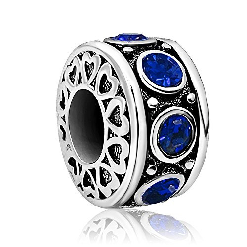 JMQJewelry Heart Charm Love Birthday Birthstone September Blue Charms For Bracelets Halloween Thanksgiving Gift JMQJewelry Heart Charm Love Birthday Birthstone September Blue Charms For Bracelets Halloween Thanksgiving Gift