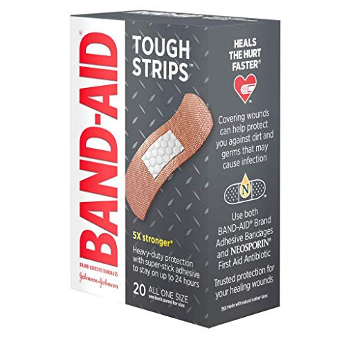 BandAid Tough Strips Adhesive Bandages All One Size 20 ct Pack of 4 BandAid Tough Strips Adhesive Bandages All One Size 20 ct Pack of 4