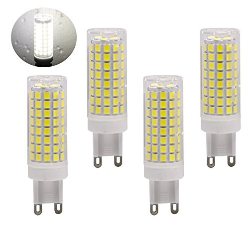 G9 led Light Bulb 75W 85W 100W Halogen Bulbs Equivalent, 840lm, G9 bin-pins Base 110V 120V 130V Input led Bulbs Replacement, Daylight White 6000K Pack of 4 (Daylight White 6000K)