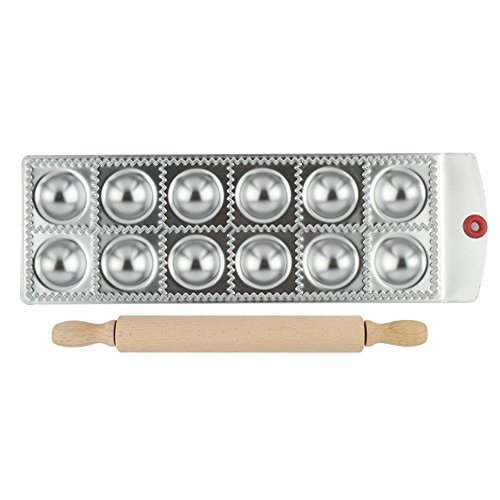 Ravioli Maker - MASTER FENG Ravioli Maker Set of 4 with Rolling Pin Mold for Ravioli Meat Dumplings,Pelmeni maker (Rounds)