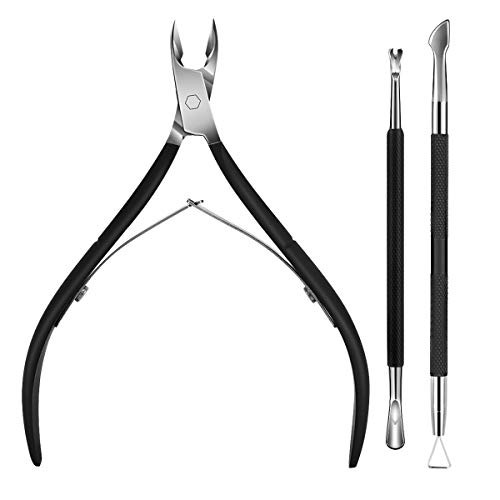 Cuticle Trimmer with Cuticle Pusher Cuticle Remover Manicure Tools Cuticle Nippers Professional Stainless Steel Cuticle Cutter Clippers for Fingernails and Toenails by Tecanne Cuticle Trimmer with Cuticle Pusher Cuticle Remover Manicure Tools Cuticle Nippers Professional Stainless Steel Cuticle Cutter Clippers for Fingernails and Toenails by Tecanne
