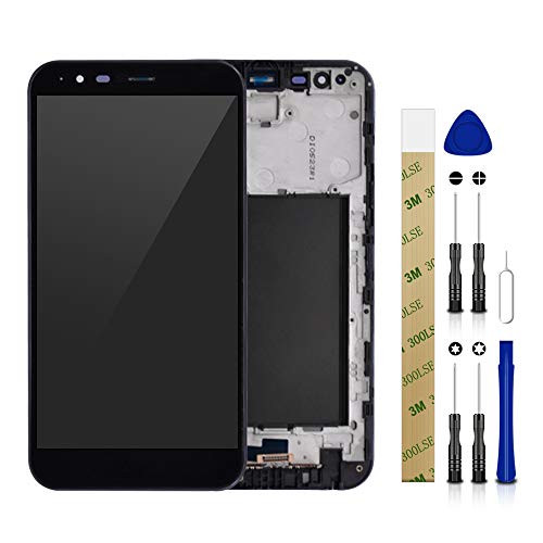 for TracFone LG Stylo 3 L83BL LCD Screen Display Assembly Touch Screen Digitizer Panel Glass Replacement Tool Black with Frame
