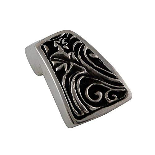 Vicenza Designs K1251 Liscio Leaves Finger Pull Antique Silver