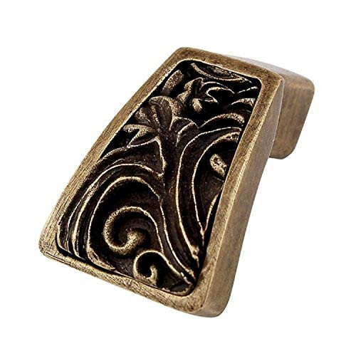 Vicenza Designs K1251 Liscio Leaves Finger Pull Antique Brass